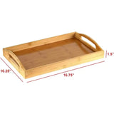 Bamboo Wooden Serving Tray With Handles – Tea, Breakfast & Bar Tray