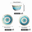 12-Piece Porcelain Dinnerware Set – Blue Ceramic Tableware with Bowls, Soup & Fruit Plates