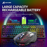 T3 Wireless Gaming Keyboard & Mouse Combo – Full-Size RGB Backlit, Rechargeable 4200mAh, USB-C Dual Receiver, Silent Mouse
