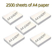 2500 Sheets A4 Printer Paper – 4-Pack Office Printing Paper (500 Sheets Each) for Documents, Images, Menus & Invitations