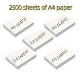 2500 Sheets A4 Printer Paper – 4-Pack Office Printing Paper (500 Sheets Each) for Documents, Images, Menus & Invitations