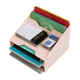 Vertical File & Document Organizer – Plastic Desktop File Holder (Pink)