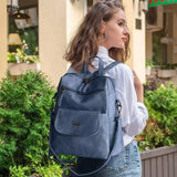 Women’s PU Leather Backpack Purse – Fashion Handbag Shoulder Bag for Daily Wear, Travel & Casual Outfits (Blue)