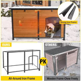 Large Insulated Dog House – 59" Waterproof Outdoor & Indoor Kennel with Winter Liner