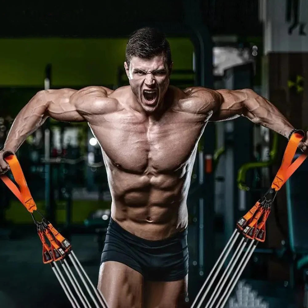 Heavy-Duty Resistance Bands Set with Handles – Multi-Function Workout Bands for Home Gym