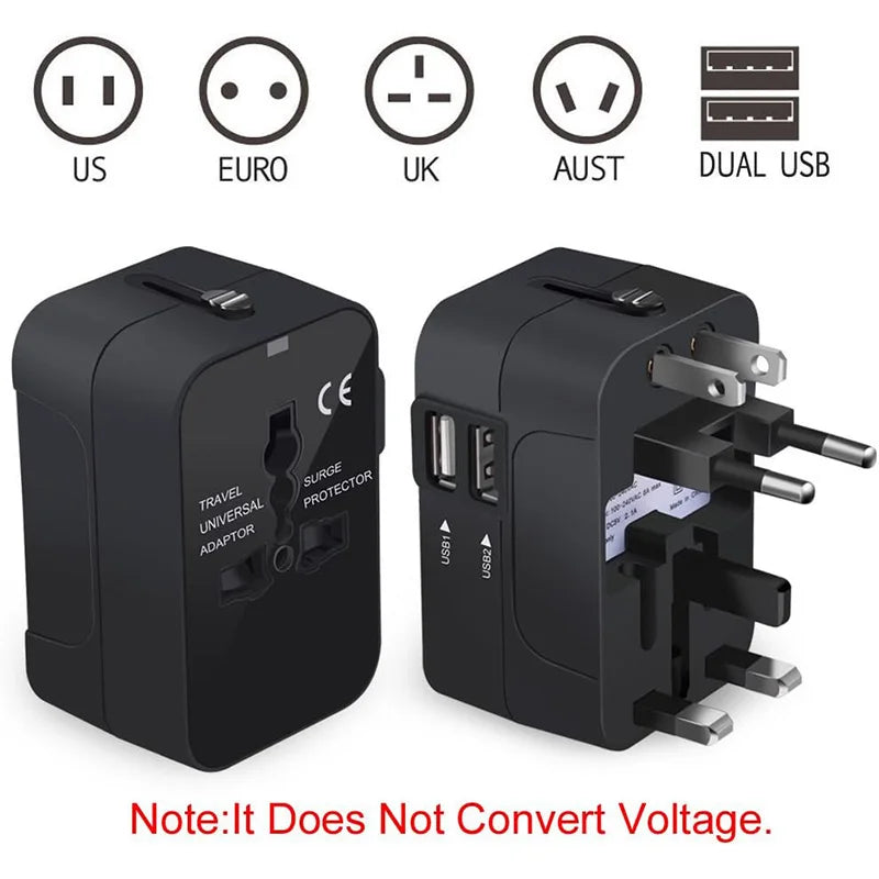 All-in-One Worldwide Travel Adapter – Universal Wall Charger with AC Power Plug for Global Use