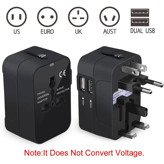 All-in-One Worldwide Travel Adapter – Universal Wall Charger with AC Power Plug for Global Use