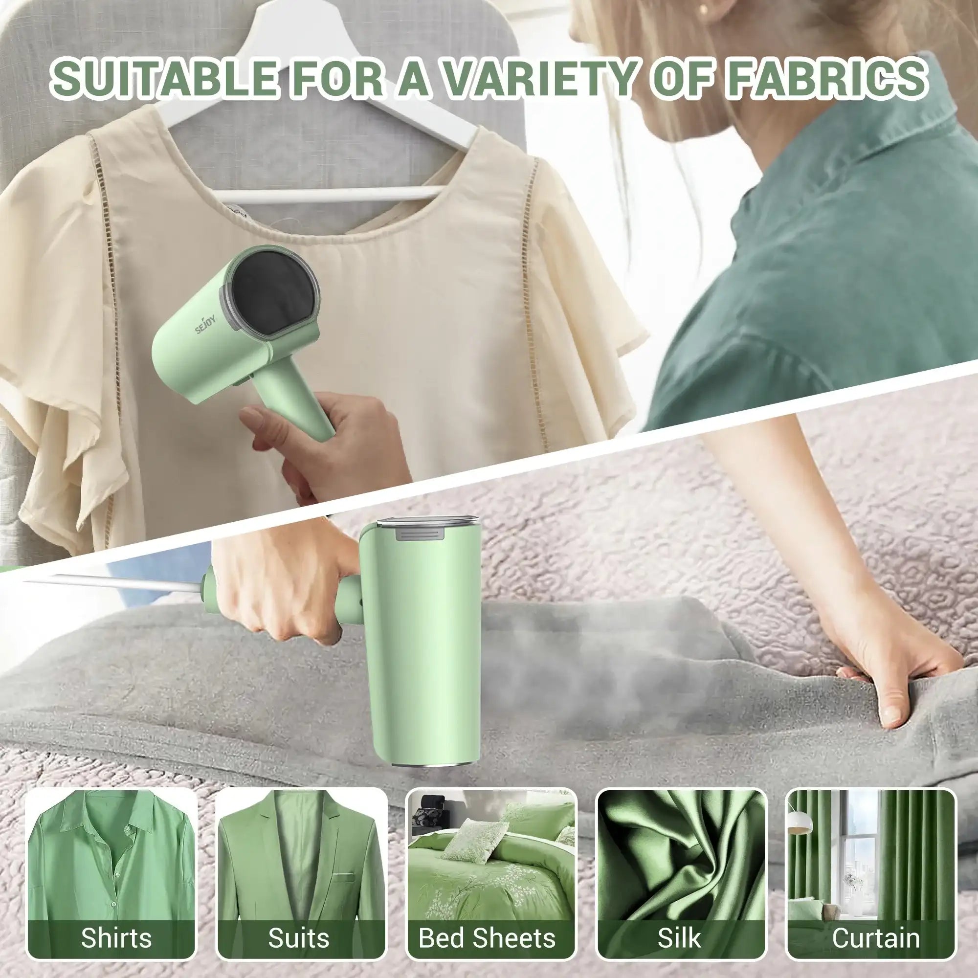 Handheld 1000 W Garment Steamer & Iron – Foldable Portable Electric Steam Cleaner for Clothes, Mite Removal & Flat Ironing