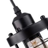 Industrial 3-Light Kitchen Island Metal Chandelier – Vintage Farmhouse Pendant Light, Black Ceiling Lamp Fixture