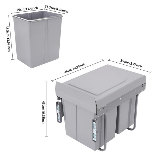 40 L Pull-Out Kitchen Waste Bin – Under-Cabinet Slide Recycling Trash Can System