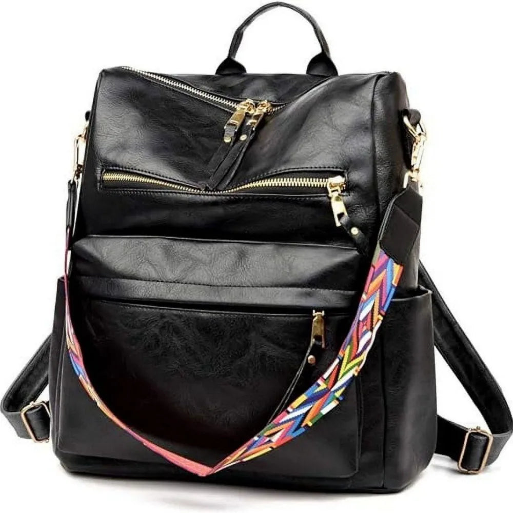 Women’s PU Leather Convertible Backpack Purse – Fashion Casual Shoulder Bag | Large-Capacity Stylish Daypack for Daily Use