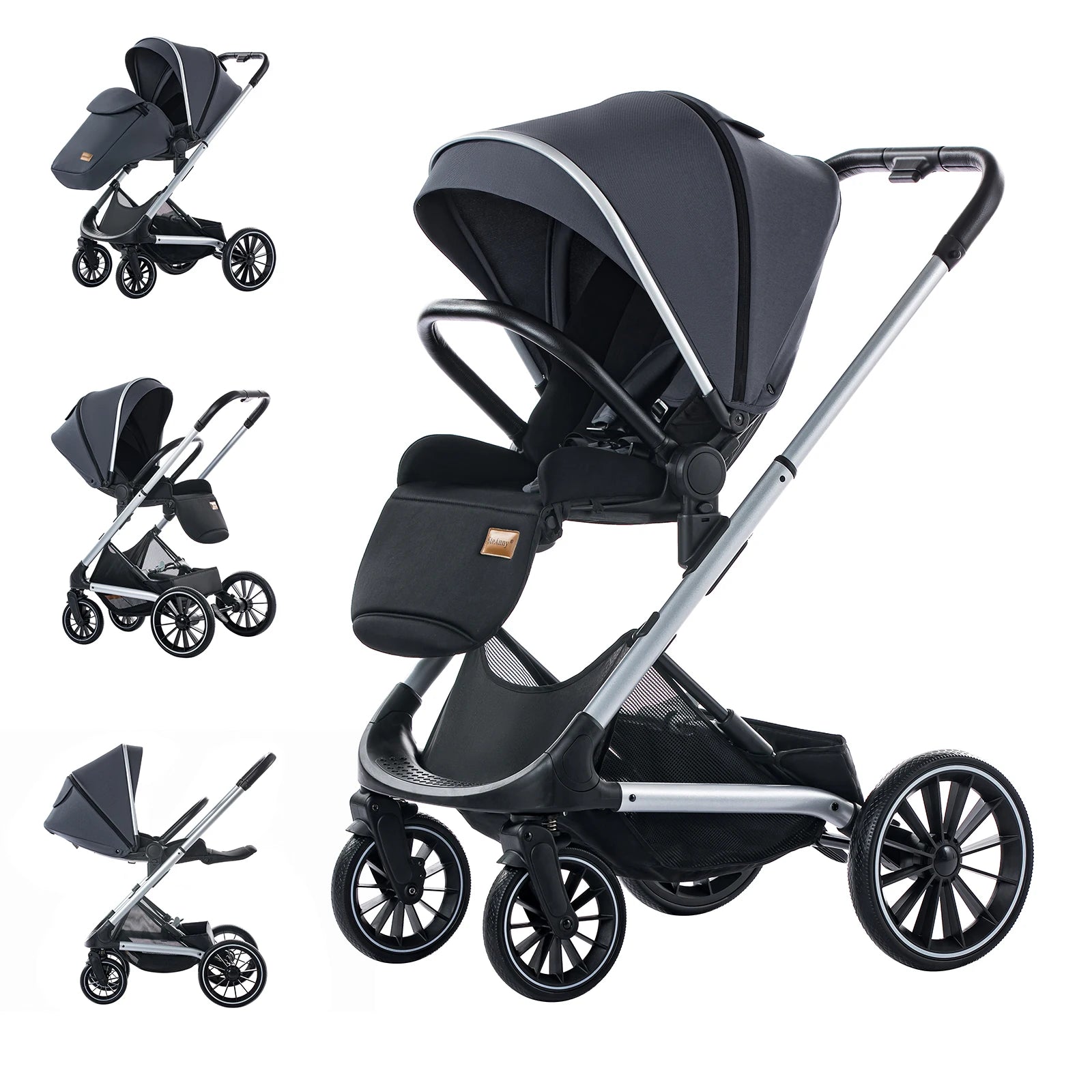 Standard Reversible Foldable Newborn Stroller with Bassinet Mode – Luxury Baby Carriage for Baby & Toddler