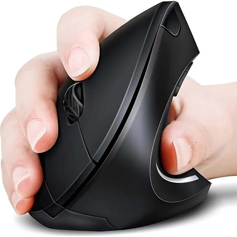 Ergonomic Wireless Vertical Mouse – 6-Button Right-Handed Design with Battery-Powered Non-Rechargeable Function