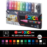 12-Color Water-Based Acrylic Marker Set – Japan UNI POSCA PC-1M (0.7 mm) for Pop Painting & Graffiti 🎨