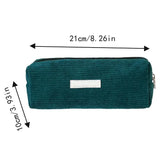 Corduroy Pencil Case – Large Capacity Zipper Pouch, Solid Color Kawaii Stationery Organizer for School & Office Supplies