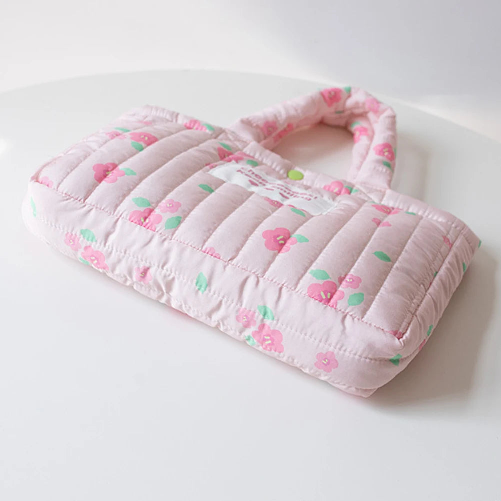 Women’s Printed Padded Sling Bag – Large Capacity Floral Puffer Bag for Work, Travel & Daily Use 👜✨
