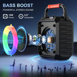 FanFun Wireless Outdoor Speaker – Portable Party Speaker with Microphones, LED DJ Lights & TF Card Support 🎉🔊