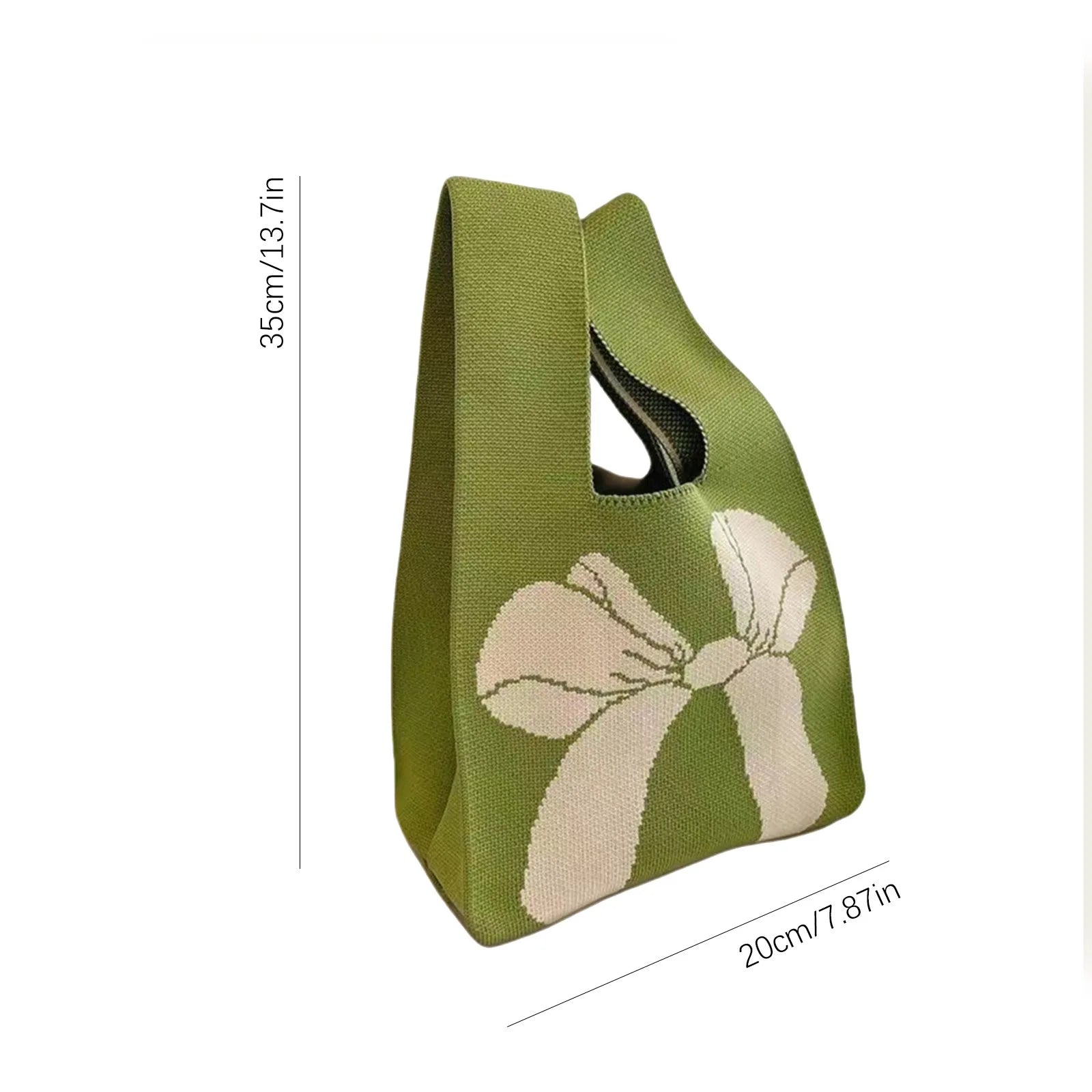 Handmade Knit Mini “Knot” Wrist Bag for Women – Korean Casual Tote & Reusable Shopping Bag