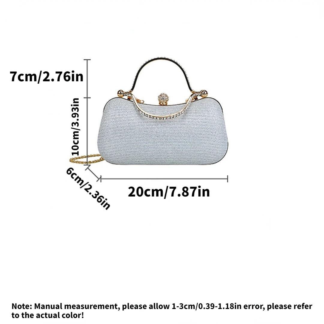 Women’s Rhinestone Banquet Bag – Fashion Texture Luxury Handbag, Crossbody & Shoulder Clutch Purse for Parties & Celebrity Dinners