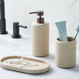 Faux Stone Soap Pump – Compact Modern Lotion & Soap Dispenser for Bathroom or Kitchen