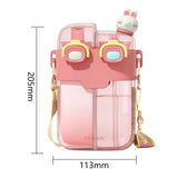 780ml Leakproof Kids Water Bottle with Straw – Portable Cartoon Design for School, Camping & Outdoor Activities 🧃🏕️