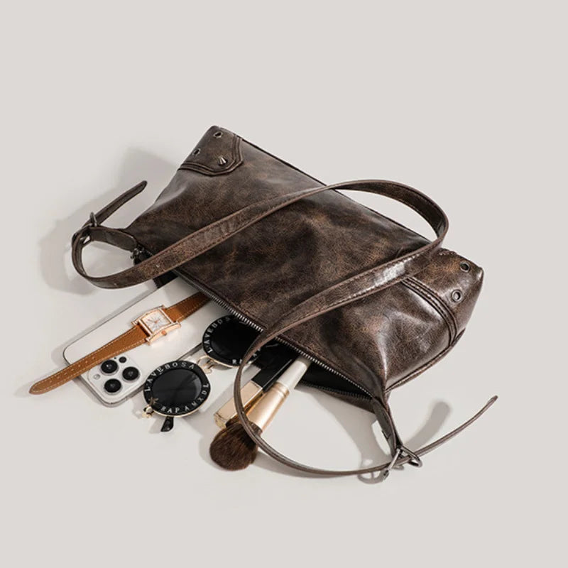 2025 New Design PU Leather Baguette Bag – Fashion Handbag & Crossbody with Zipper Closure for Daily Use 👜✨