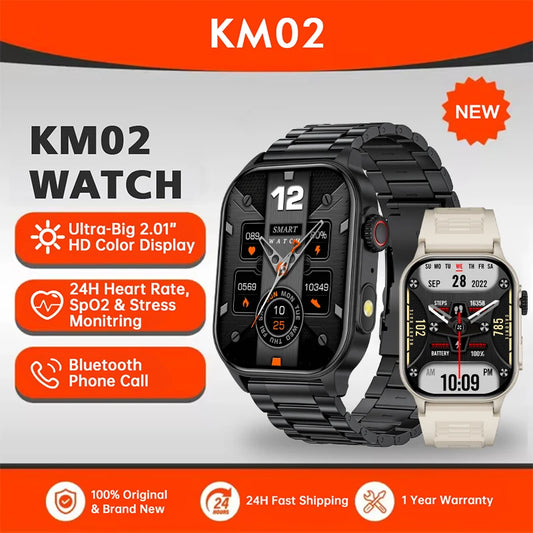 LIGE Smart Watch for Men – 2.01” HD Outdoor Sports Fitness Tracker with Bluetooth Call, Health Monitor & Built-In LED Flashlight