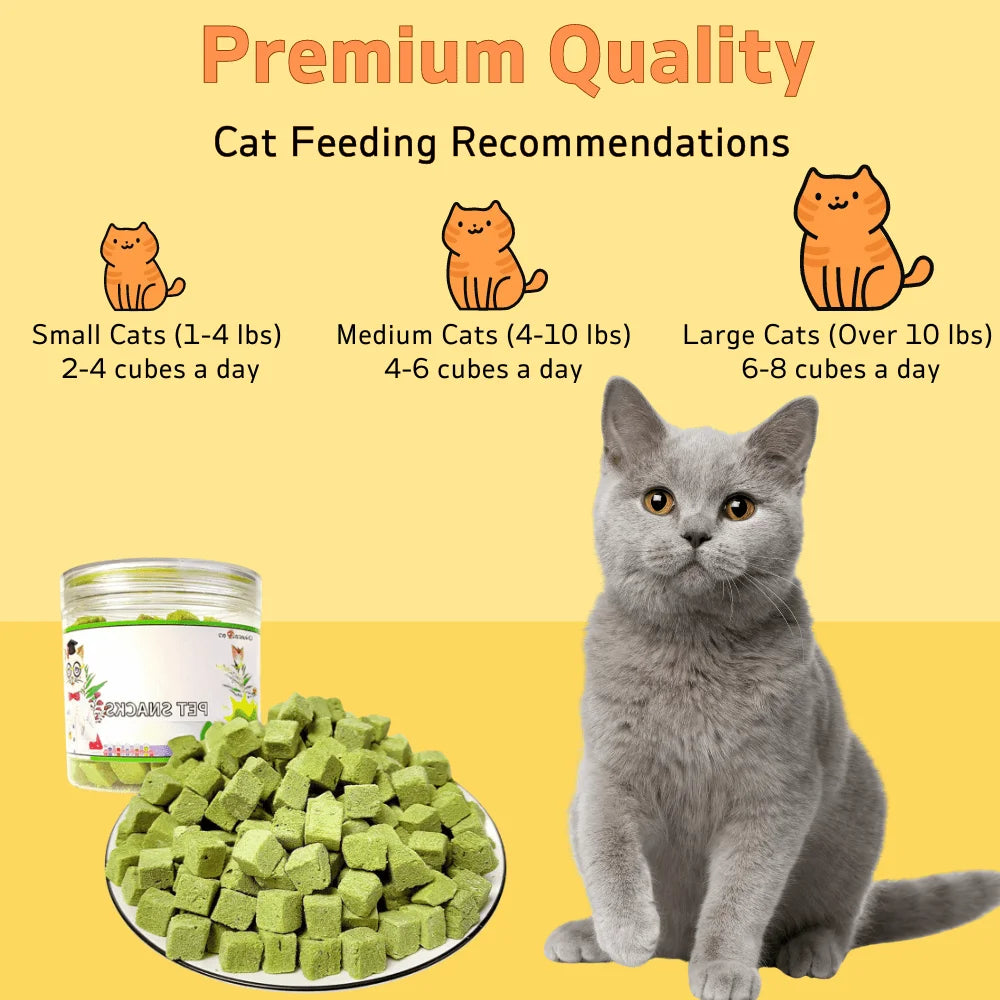Cat Grass Treats – Chicken-Flavoured Hairball Support & Teeth-Cleaning Treats for Cats (100 g)