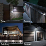 Solar Motion Sensor Lights 4-Pack – 6500K Pure White Outdoor Wall Lamps, IP65 Waterproof Cordless Security Lights for Driveways & Gardens