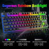 Mambasnake T87 Wireless Gaming Keyboard & Mouse Combo with 87-Key Rainbow LED Backlight and Rechargeable Battery (118 characters)