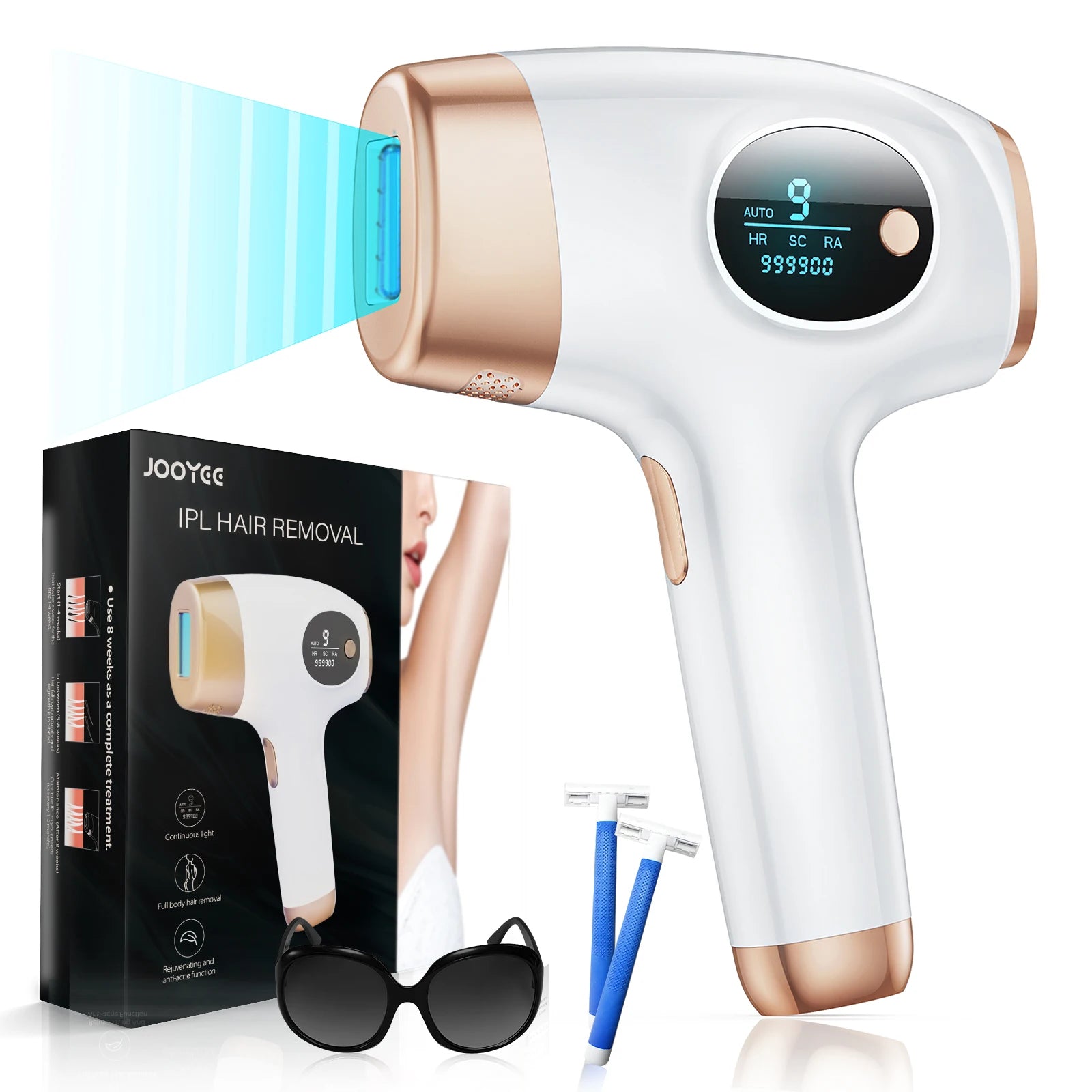 IPL Hair Removal Laser – 999,999 Flashes, 3-in-1 Permanent Painless Epilator for Men & Women, Whole-Body Treatment