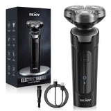 Sejoy Electric Razor – USB‑C Rechargeable Rotary Shaver with 3D Floating Heads & Pop‑Up Trimmer for Travel 🧳🪒