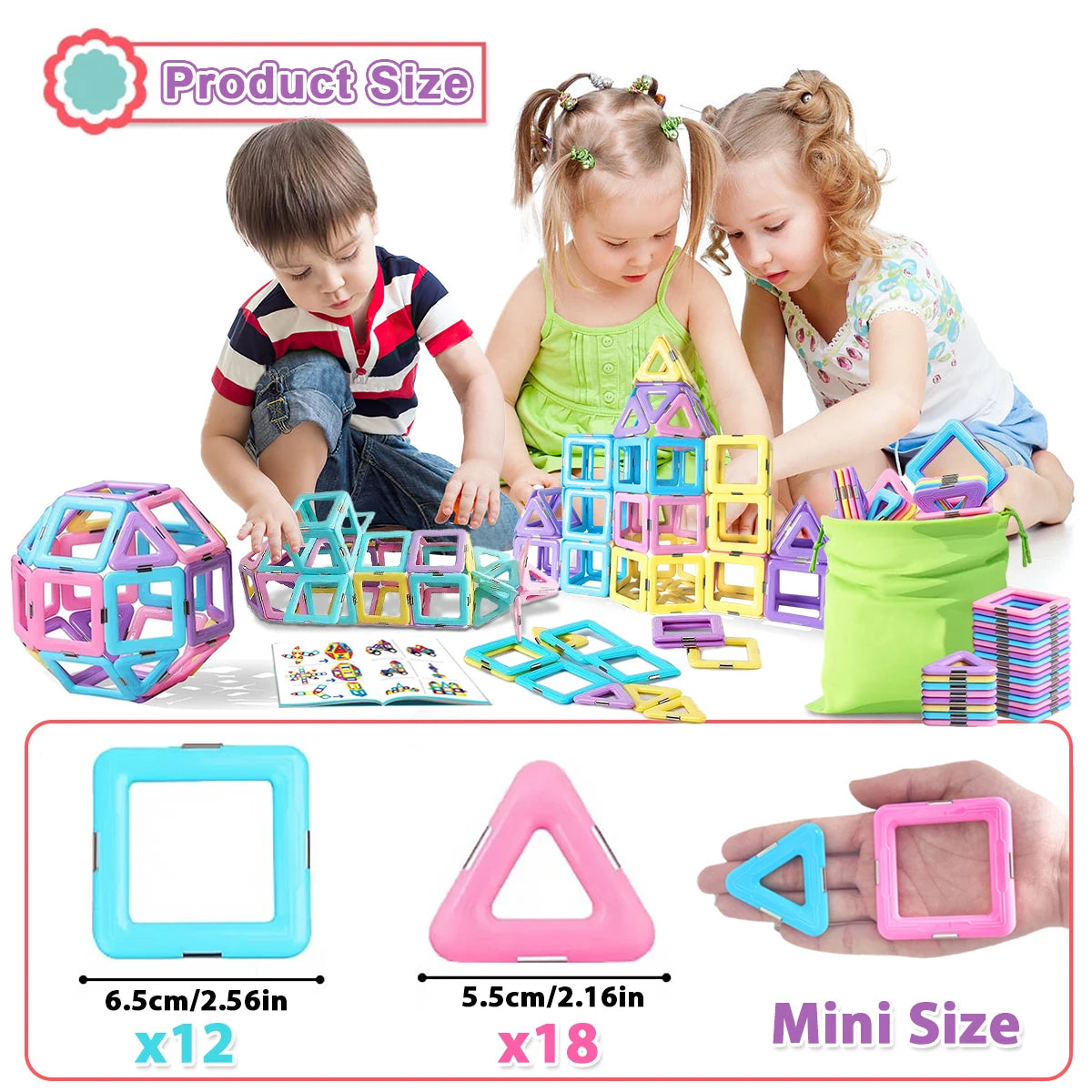 Magnetic Blocks Building Set – Educational STEM Construction Toys for Kids, Creative Learning Gift for Boys & Girls