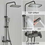 Grey Smart Digital Display Shower Faucet Set – Piano-Style Rainfall Bathroom System
