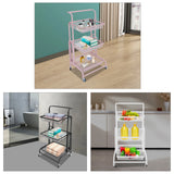 3-Tier Adjustable Rolling Storage Cart with Lockable Wheels – Multi-Room Organizer