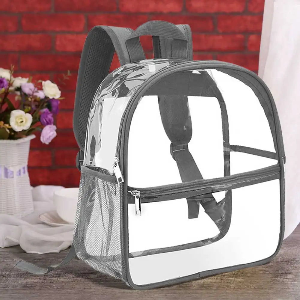Women’s Stadium-Approved Clear Backpack — Transparent PVC Bag with Adjustable Straps