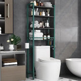4-Tier Over-the-Toilet Storage Rack – Freestanding Bathroom Organizer with Adjustable Shelves & Basket