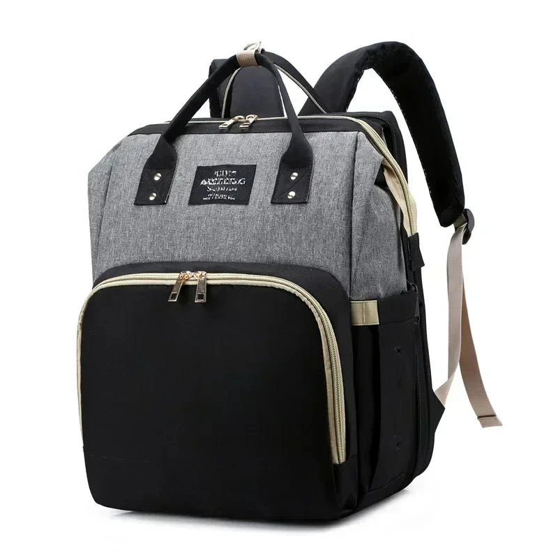 Portable Folding Crib Mommy Bag – Large-Capacity Travel Maternity Backpack for Baby Care