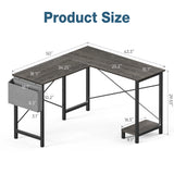 JHK 50-Inch Gaming Corner Desk – Wooden PC Table with CPU Storage Shelf & Side Bag for Home Office & Small Spaces
