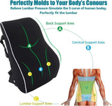 Memory Foam Lumbar Support Pillow – Ergonomic Back Cushion for Office, Home & Car, Relieves Back Pain and Improves Posture