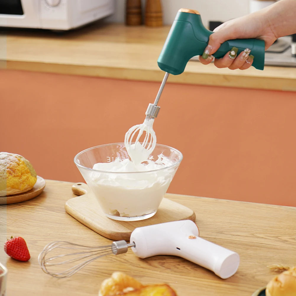 Mini Electric Mixer & One-Touch Speed Control Whisk – Stainless Steel Egg & Baking Tool