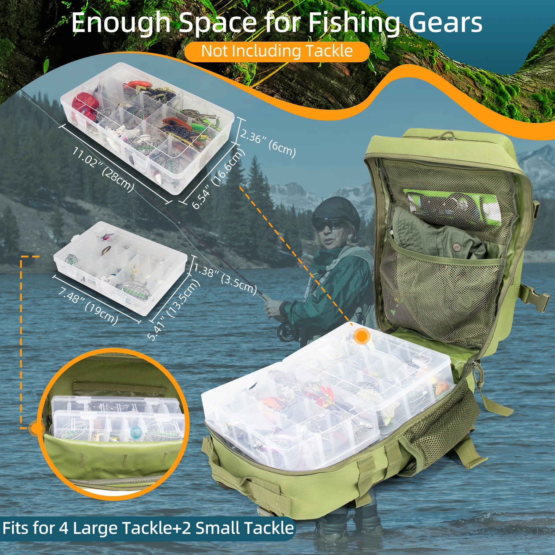 25L Tactical Fishing & Hunting Backpack – Waterproof Outdoor Pack | Men’s Large-Capacity Travel & Field Bag