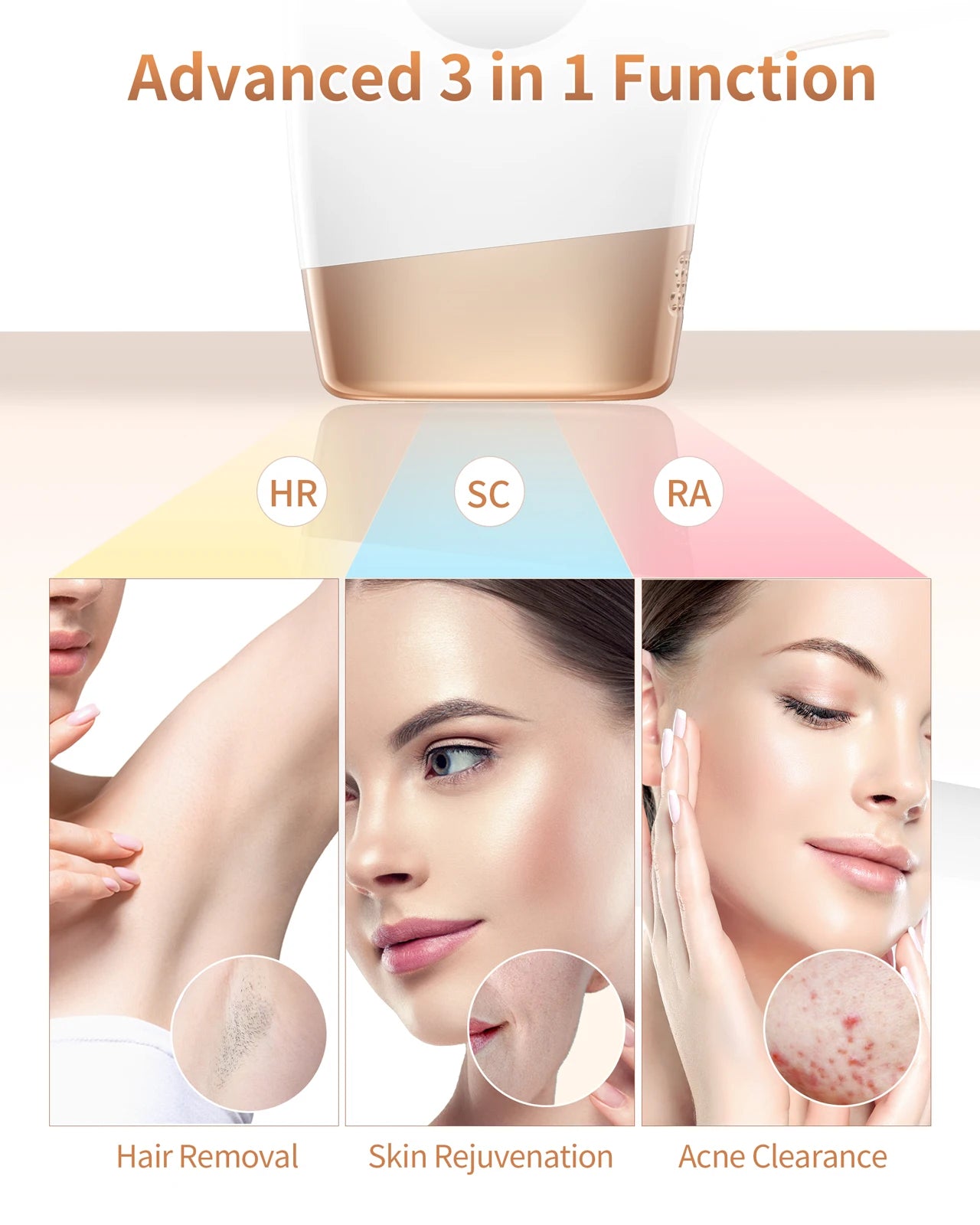 IPL Hair Removal Laser – 999,999 Flashes, 3-in-1 Permanent Painless Epilator for Men & Women, Whole-Body Treatment