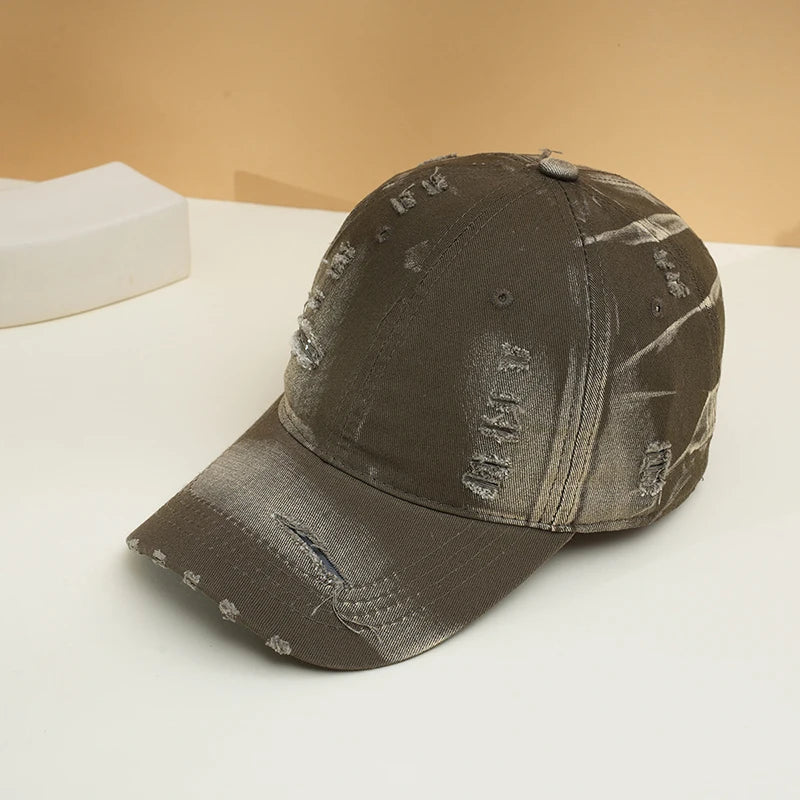 Classic Distressed Denim Baseball Cap – Vintage Adjustable Dad Hat for Outdoor Sports, Travel & Casual Wear