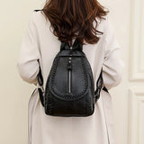 Stylish Women’s Faux Leather Backpack – Chic Work & Travel Bag with Polyester Lining | Spacious Everyday Fashion Daypack