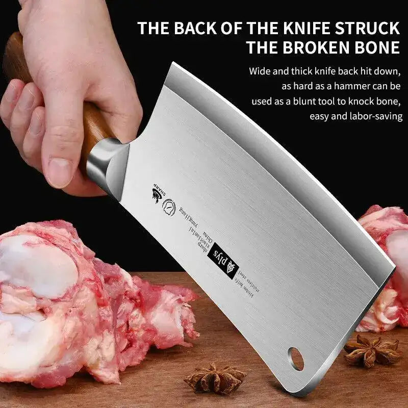 Forged Heavy-Duty Chef & Butcher Cleaver – Bone-Splitting Kitchen Knife for Home & Commercial Use 🔪