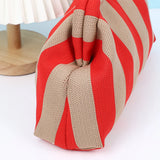 Knitted Contrast-Color Crochet Clutch Bag – Small Handbag & Wristlet for Women’s Summer Beach Style