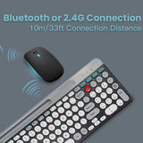 2.4GHz + Bluetooth Dual-Mode Keyboard & Mouse Combo – Multi-Device Wireless Set Compatible with iOS, Android, Windows & Mac