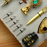 Retro Feather Pen Writing Ink Set – Exquisite Feather Dip Fountain Pen Craft & Gift Kit