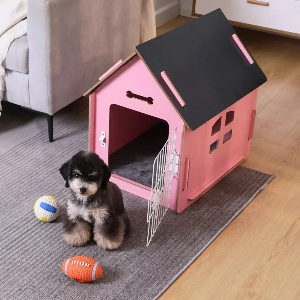 Indoor Wooden Pet House – Cozy Bed for Small Dogs & Cats